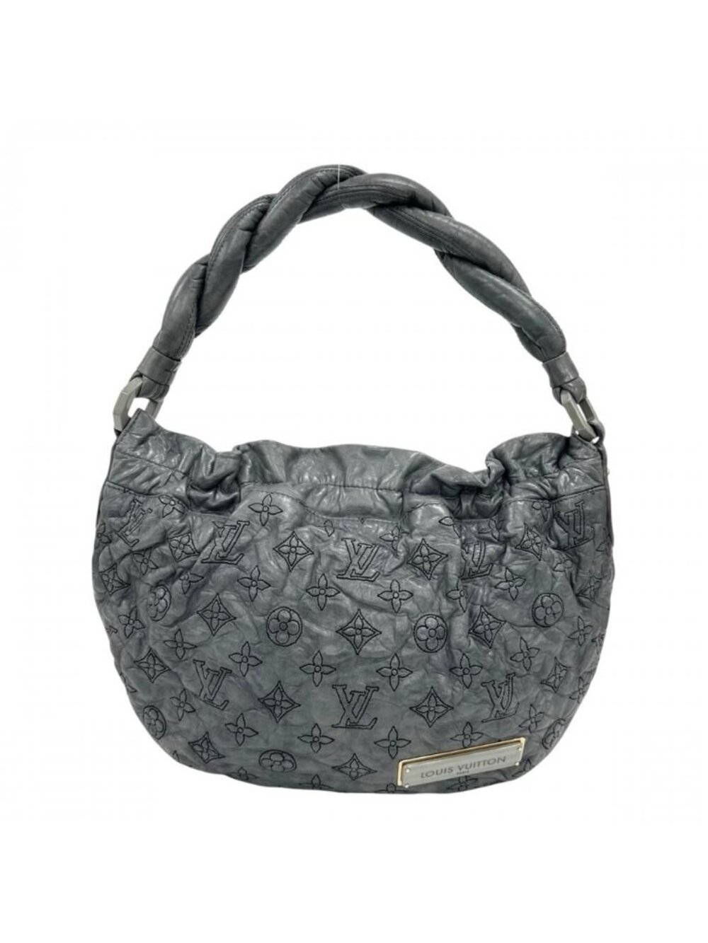 Louis Vuitton Shoulder Bag Monogram Olympe Nimbus PM Lambskin Gray Gold